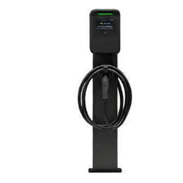 Single pedestal for 1 single-plug charger, with 1 cable holster